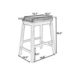 24.3 in. Brown Finish Counter Height Wood Upholstered Stools (Set of 4) by ATHMILE -ATHMILE Sales Store brown athmile bar stools gz b2mox000003 c3 1000