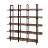 70.87 in. Brown 5-Shelf Standard Bookcase by ATHMILE