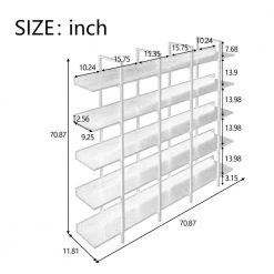 70.87 in. Brown 5-Shelf Standard Bookcase by ATHMILE -ATHMILE Sales Store brown athmile bookcases bookshelves ccwf286176aat c3 1000
