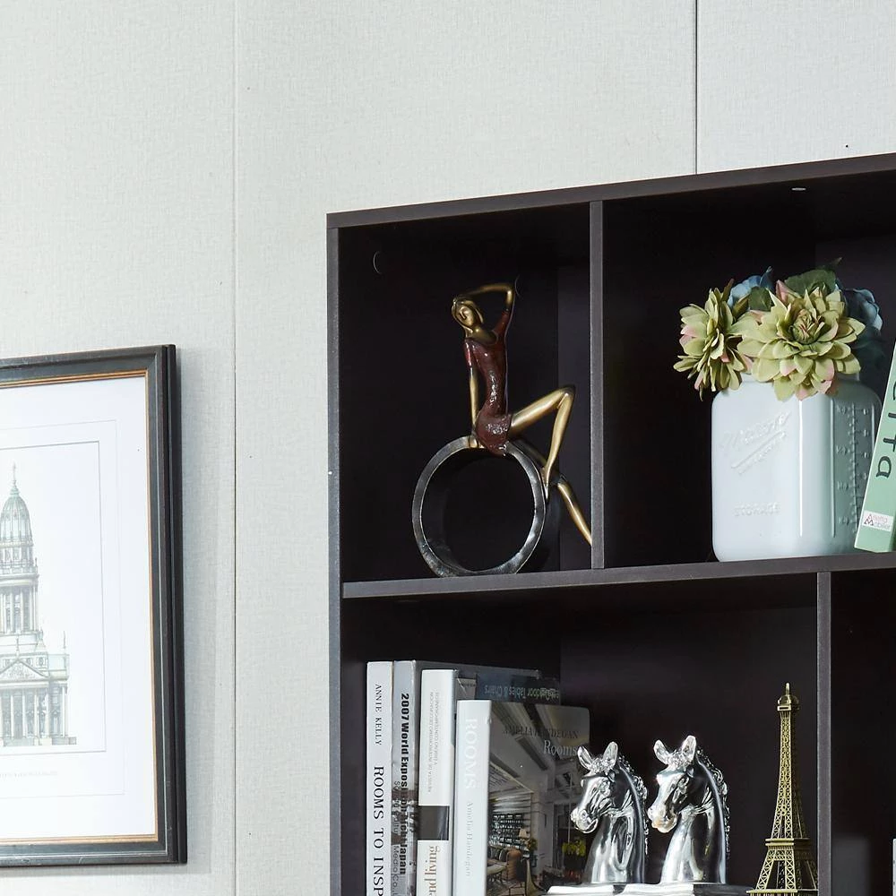 68 in. Brown 3-Shelf Standard Bookcase by ATHMILE 5 68 in. Brown 3-Shelf Standard Bookcase by ATHMILE - Image 5