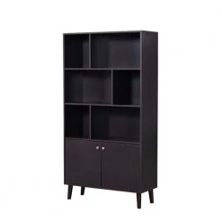 68 in. Brown 3-Shelf Standard Bookcase by ATHMILE
