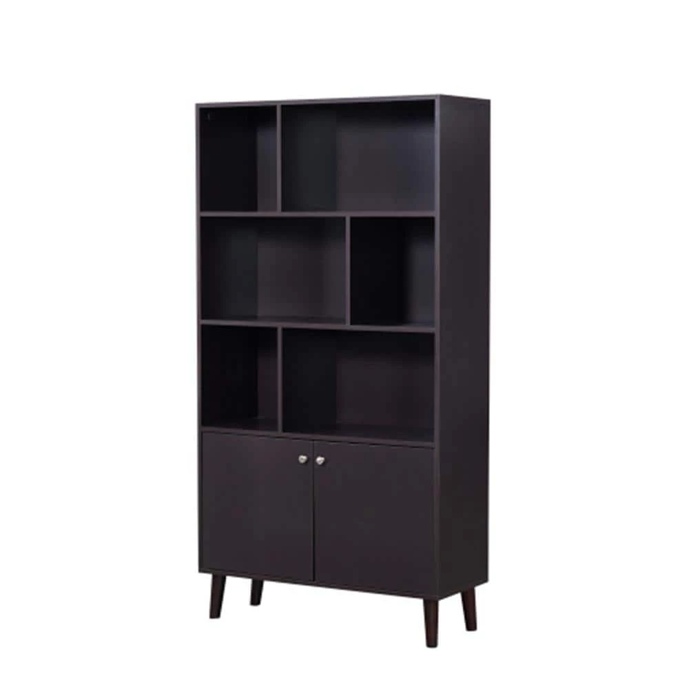 68 in. Brown 3-Shelf Standard Bookcase by ATHMILE 1 68 in. Brown 3-Shelf Standard Bookcase by ATHMILE