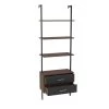 71 in. Brown 3-Shelf Ladder Bookcase by ATHMILE