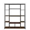 71 in. Brown 5-Shelf Standard Bookcase by ATHMILE