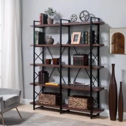 71 in. Brown 5-Shelf Standard Bookcase by ATHMILE 15 71 in. Brown 5-Shelf Standard Bookcase by ATHMILE -ATHMILE Sales Store brown athmile bookcases bookshelves dswf287034aae 31 1000