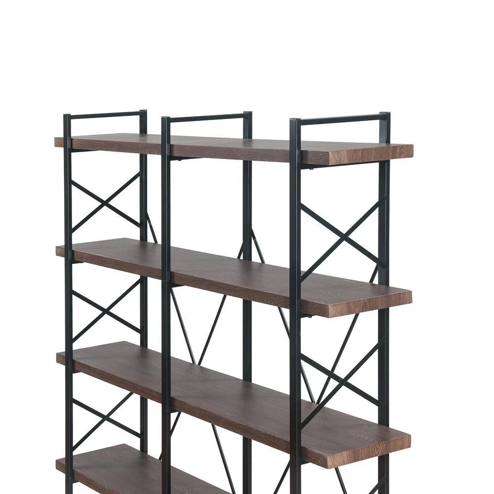 71 in. Brown 5-Shelf Standard Bookcase by ATHMILE 4 71 in. Brown 5-Shelf Standard Bookcase by ATHMILE - Image 4