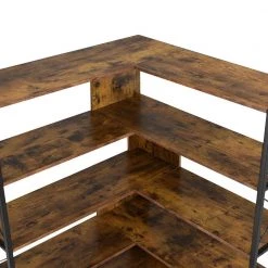 70.9 in. H Brown Wood 7-Tier L-Shaped Corner Standard Bookcase with Metal Frame by ATHMILE 13 70.9 in. H Brown Wood 7-Tier L-Shaped Corner Standard Bookcase with Metal Frame by ATHMILE -ATHMILE Sales Store brown athmile bookcases bookshelves gz b2w20221249 1f 1000