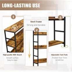 68.9 in. Brown 5-Tier Home Office Bookcase Open Bookshelf with Metal Frame by ATHMILE 14 68.9 in. Brown 5-Tier Home Office Bookcase Open Bookshelf with Metal Frame by ATHMILE -ATHMILE Sales Store brown athmile bookcases bookshelves gz wf286173aat 76 1000