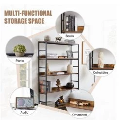 68.9 in. Brown 5-Tier Home Office Bookcase Open Bookshelf with Metal Frame by ATHMILE 13 68.9 in. Brown 5-Tier Home Office Bookcase Open Bookshelf with Metal Frame by ATHMILE -ATHMILE Sales Store brown athmile bookcases bookshelves gz wf286173aat fa 1000