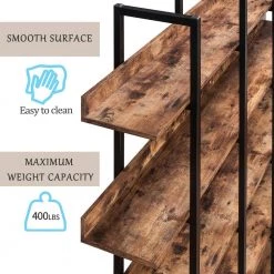 70.87 in. Brown 5-Tier Bookcase Home Office Open Bookshelf with Metal Frame by ATHMILE 12 70.87 in. Brown 5-Tier Bookcase Home Office Open Bookshelf with Metal Frame by ATHMILE -ATHMILE Sales Store brown athmile bookcases bookshelves gz wf286176aat 1f 1000