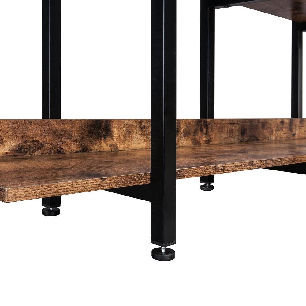 70.87 in. Brown 5-Tier Bookcase Home Office Open Bookshelf with Metal Frame by ATHMILE 7 70.87 in. Brown 5-Tier Bookcase Home Office Open Bookshelf with Metal Frame by ATHMILE - Image 7