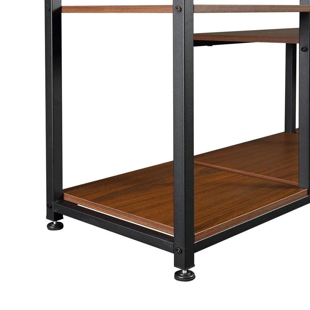 Home Office 70.9 in. Brown Wood 5-Shelf Open Freestanding Storage Bookcase with Metal Frame, by ATHMILE 5 Home Office 70.9 in. Brown Wood 5-Shelf Open Freestanding Storage Bookcase with Metal Frame, by ATHMILE - Image 5