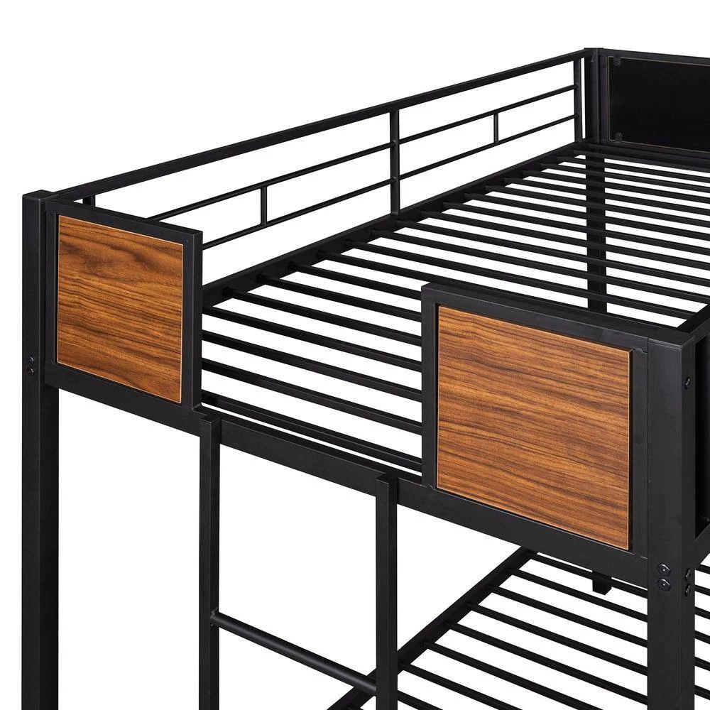 Brown Twin Over Twin Bunk Bed by ATHMILE 4 Brown Twin Over Twin Bunk Bed by ATHMILE - Image 4