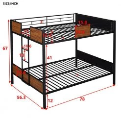 Brown Full-over-full Bunk Bed by ATHMILE 10 Brown Full-over-full Bunk Bed by ATHMILE -ATHMILE Sales Store brown athmile bunk beds gz b2w20221480 c3 1000