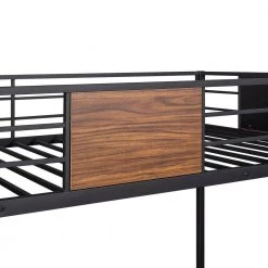 Brown Twin Over Full Bunk Bed by ATHMILE -ATHMILE Sales Store brown athmile bunk beds gz b2w20221481 fa 1000