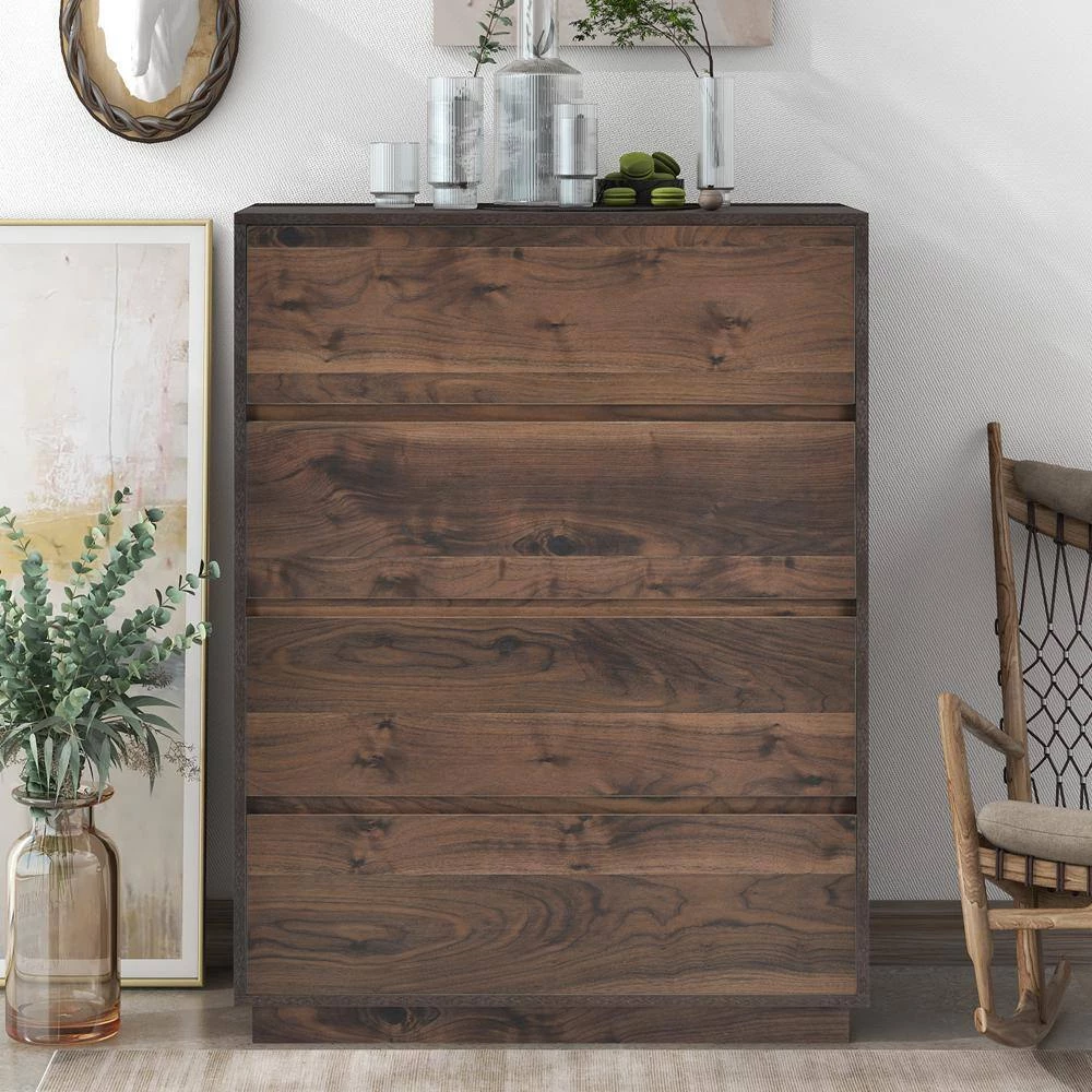 4-Drawers Dark Brown Chest of Drawers 31.4 in. W x 41.30 in. H x 15.30 in. D by ATHMILE 9 4-Drawers Dark Brown Chest of Drawers 31.4 in. W x 41.30 in. H x 15.30 in. D by ATHMILE - Image 9