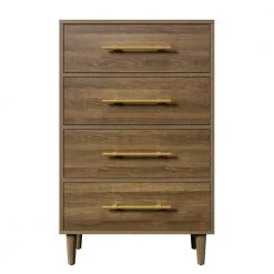 Natural Walnut 4-Drawer Chest of-Drawers (30 in. L x 17 in. W x 46.2 in. H) by ATHMILE