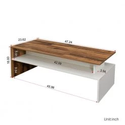 Brown 47.24 in. Rectangle Wood Coffee Table by ATHMILE -ATHMILE Sales Store brown athmile coffee tables gz b2w20220697 c3 1000