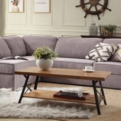 43 in. Brown Metal Legs Rectangle Rustic Solid Wood Top Material Coffee Table 1- Pieces by ATHMILE 10 43 in. Brown Metal Legs Rectangle Rustic Solid Wood Top Material Coffee Table 1- Pieces by ATHMILE -ATHMILE Sales Store brown athmile coffee tables gz wf036984daa 44 1000