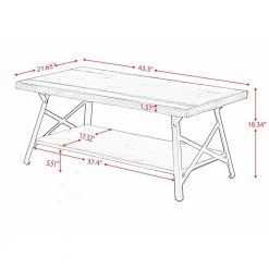 43 in. Brown Metal Legs Rectangle Rustic Solid Wood Top Material Coffee Table 1- Pieces by ATHMILE 8 43 in. Brown Metal Legs Rectangle Rustic Solid Wood Top Material Coffee Table 1- Pieces by ATHMILE -ATHMILE Sales Store brown athmile coffee tables gz wf036984daa c3 1000