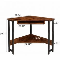 24 in. Brown Wood Triangle Computer Desk with Steel Frame by ATHMILE 11 24 in. Brown Wood Triangle Computer Desk with Steel Frame by ATHMILE -ATHMILE Sales Store brown athmile computer desks gzx b2w20220600 c3 1000