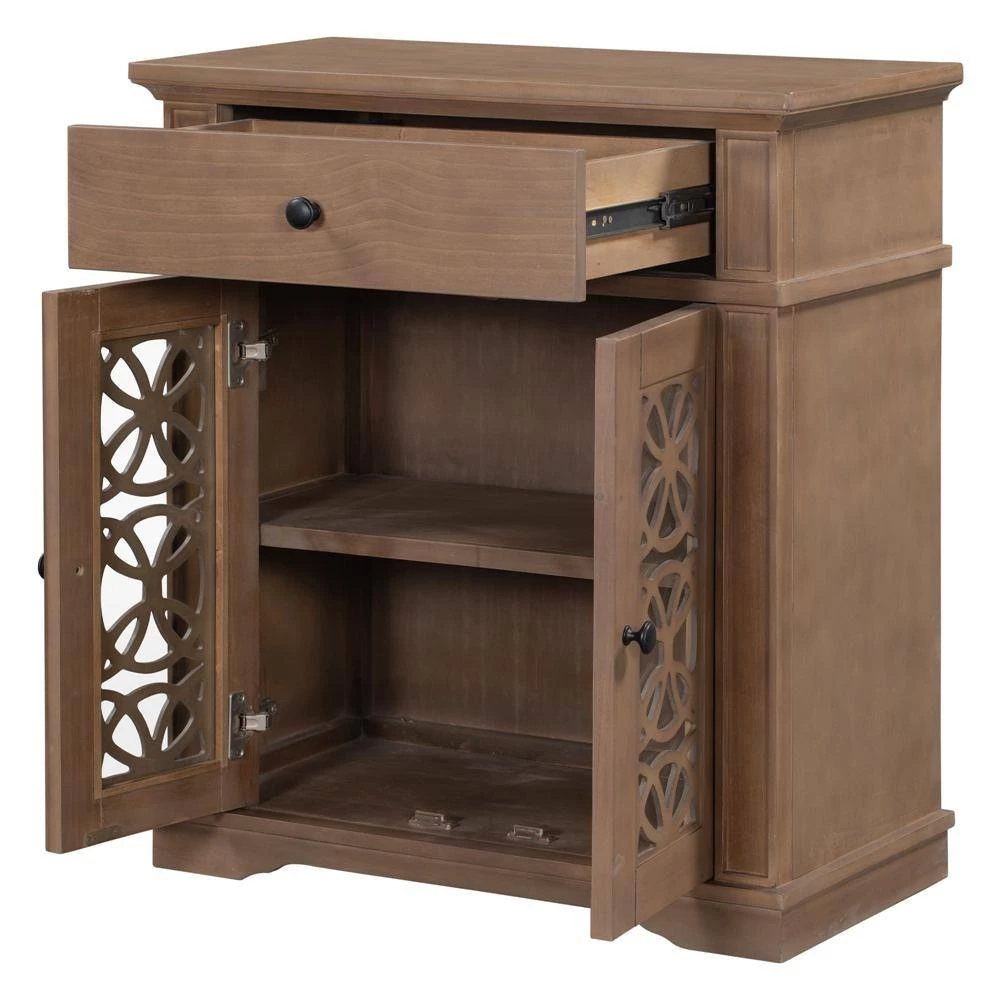 30.3 in. Brown Standard Rectangle Wood Console Table by ATHMILE 4 30.3 in. Brown Standard Rectangle Wood Console Table by ATHMILE - Image 4