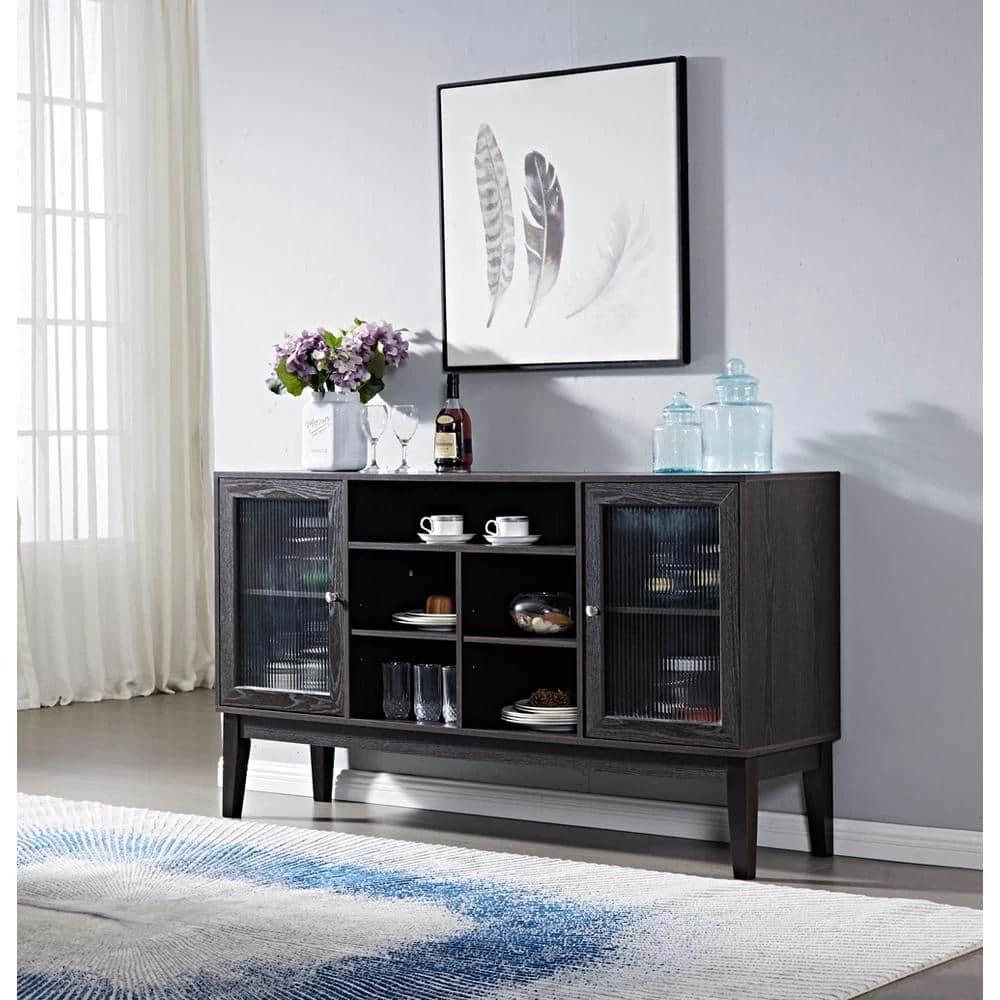 60 in. Dark Brown Standard Rectangle Wood Console Table by ATHMILE 8 60 in. Dark Brown Standard Rectangle Wood Console Table by ATHMILE - Image 8