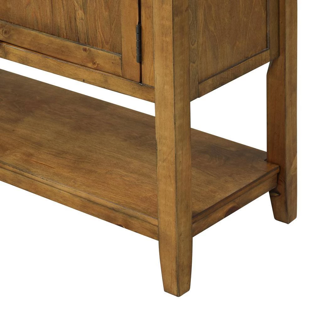 39 in. Brown Rectangle Wood Console Table with 2-Drawers 2-Cabinets and 1-Shelf by ATHMILE 8 39 in. Brown Rectangle Wood Console Table with 2-Drawers 2-Cabinets and 1-Shelf by ATHMILE - Image 8