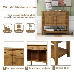 39 in. Brown Rectangle Wood Console Table with 2-Drawers 2-Cabinets and 1-Shelf by ATHMILE 19 39 in. Brown Rectangle Wood Console Table with 2-Drawers 2-Cabinets and 1-Shelf by ATHMILE -ATHMILE Sales Store brown athmile console tables gz b2w20220408 fa 1000