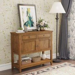 39 in. Brown Standard Rectangle Wood Console Table by ATHMILE -ATHMILE Sales Store brown athmile console tables gzx b2w20221331 31 1000