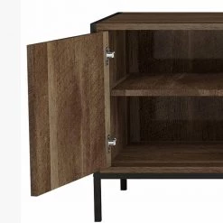 Brown Console Table with 2 Storage Cabinets and Open Shelves by ATHMILE 13 Brown Console Table with 2 Storage Cabinets and Open Shelves by ATHMILE -ATHMILE Sales Store brown athmile console tables gzx b2w20221373 1f 1000