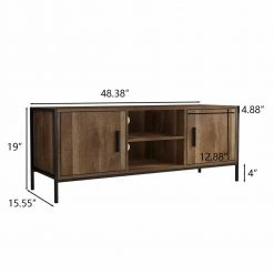 Brown Console Table with 2 Storage Cabinets and Open Shelves by ATHMILE 11 Brown Console Table with 2 Storage Cabinets and Open Shelves by ATHMILE -ATHMILE Sales Store brown athmile console tables gzx b2w20221373 c3 1000