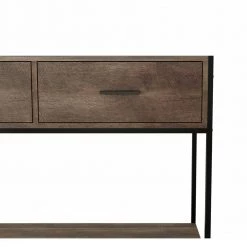 39.37 in. Brown Standard Rectangle Console Table with 2-Drawers and Open Shelf by ATHMILE -ATHMILE Sales Store brown athmile console tables gzx b2w20221375 44 1000