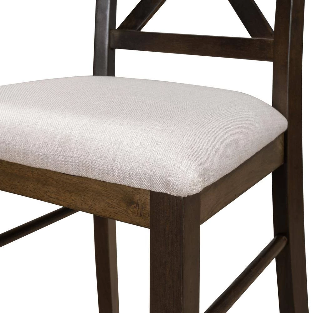 Brown Upholstered X-Back Dining Chairs (Set of 2) by ATHMILE 4 Brown Upholstered X-Back Dining Chairs (Set of 2) by ATHMILE - Image 4