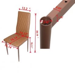 5-Piece Coffee wood Top Table Set (Seats-4) by ATHMILE -ATHMILE Sales Store brown athmile dining room sets ddw854s00004 1f 1000