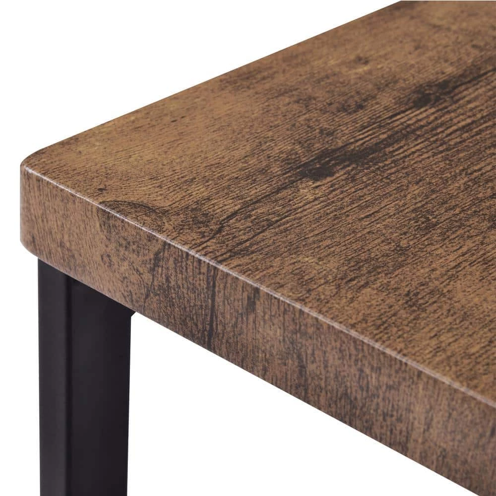 Brown Counter Height Extra Long Dining Table Set with 3-Stools Pub Kitchen Set Side Table with Footrest by ATHMILE 6 Brown Counter Height Extra Long Dining Table Set with 3-Stools Pub Kitchen Set Side Table with Footrest by ATHMILE - Image 6