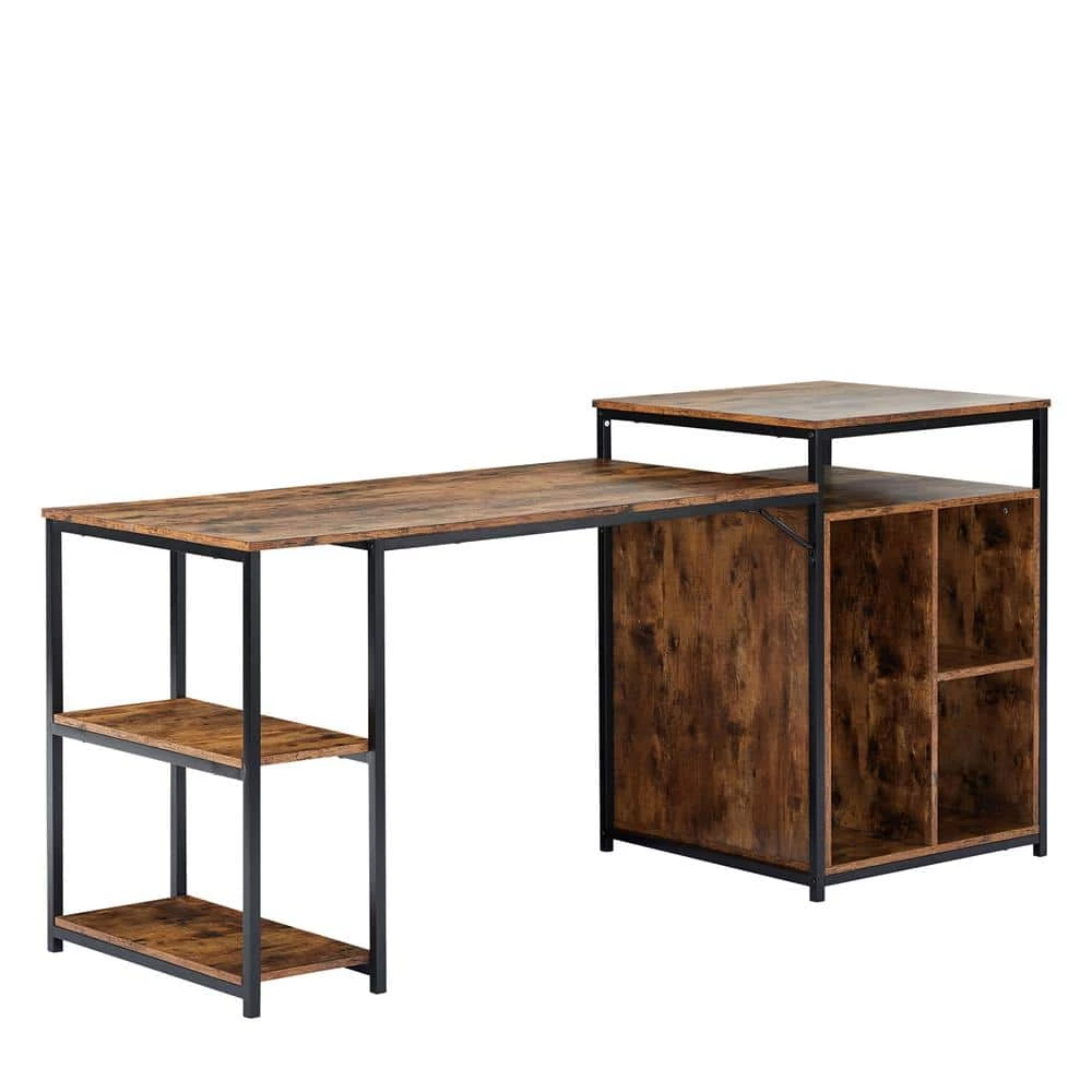 70.8 in. Retangular Brown MDF Writing Desk by ATHMILE 2 70.8 in. Retangular Brown MDF Writing Desk by ATHMILE - Image 2