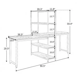 90.5 in. Retangular Brown MDF Writing Desk by ATHMILE -ATHMILE Sales Store brown athmile kids desks ddyl000002aat 44 1000