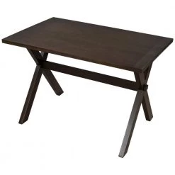 45.5 in. Rectangle Rustic Brown Wood Top Dining Table with x-Shape Legs (Seats 4) by ATHMILE