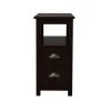 2-Drawer Brown Narrow Nightstand (24.02 in. x 11.81 in. x 23.62 in. ) by ATHMILE