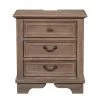 3-Drawers Brown Nightstand with Charging Ports (23.2"L x 15.8"W x 28"H) by ATHMILE