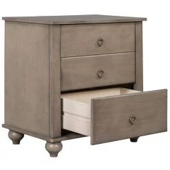 2-Drawers Brown Nightstand 23.62 in. L x 15.75 in. W x 25 in. H by ATHMILE -ATHMILE Sales Store brown athmile nightstands gz b2w20221612 1f 1000