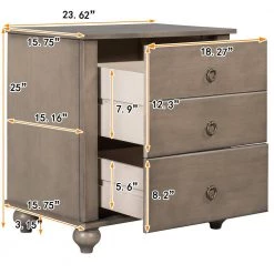 2-Drawers Brown Nightstand 23.62 in. L x 15.75 in. W x 25 in. H by ATHMILE -ATHMILE Sales Store brown athmile nightstands gz b2w20221612 c3 1000