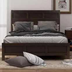Brown Queen Platform Bed by ATHMILE 15 Brown Queen Platform Bed by ATHMILE -ATHMILE Sales Store brown athmile panel beds ddwf280959aad 31 1000