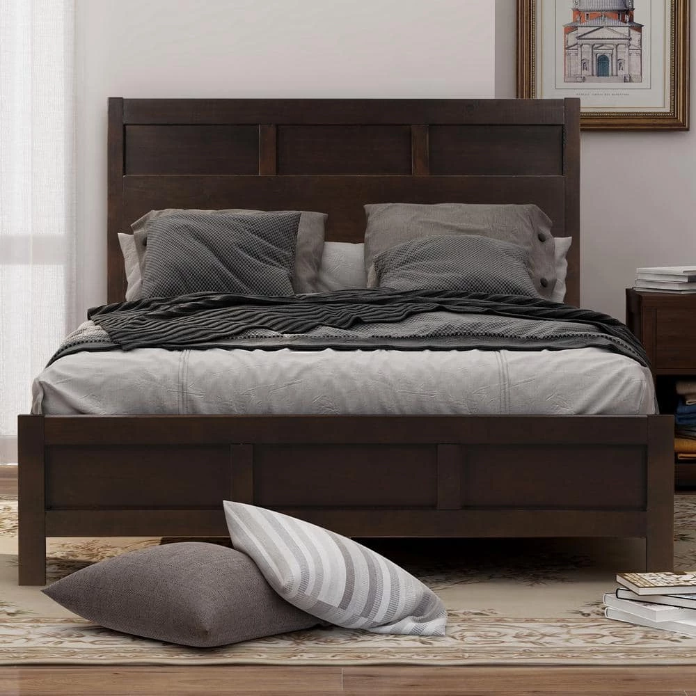 Brown Queen Platform Bed by ATHMILE 8 Brown Queen Platform Bed by ATHMILE - Image 8