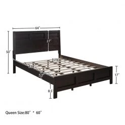 Brown Queen Platform Bed by ATHMILE 14 Brown Queen Platform Bed by ATHMILE -ATHMILE Sales Store brown athmile panel beds ddwf280959aad 44 1000