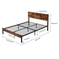 78 in. W Dark Brown Full Size Metal Platform Bed Frame with Wooden Headboard and Footboard by ATHMILE 10 78 in. W Dark Brown Full Size Metal Platform Bed Frame with Wooden Headboard and Footboard by ATHMILE -ATHMILE Sales Store brown athmile platform beds gz b2w20220125 c3 1000
