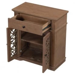 Brown Sideboard with Mirror Door by ATHMILE -ATHMILE Sales Store brown athmile sideboards buffet tables gz b2w20221305 1f 1000