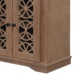 Brown Sideboard with Mirror Door by ATHMILE -ATHMILE Sales Store brown athmile sideboards buffet tables gz b2w20221305 44 1000
