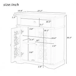 Brown Sideboard with Mirror Door by ATHMILE -ATHMILE Sales Store brown athmile sideboards buffet tables gz b2w20221305 c3 1000